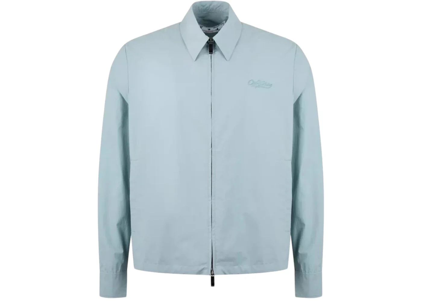 OFF-WHITE Wave Off Zip-Up Blue Shirt Blue