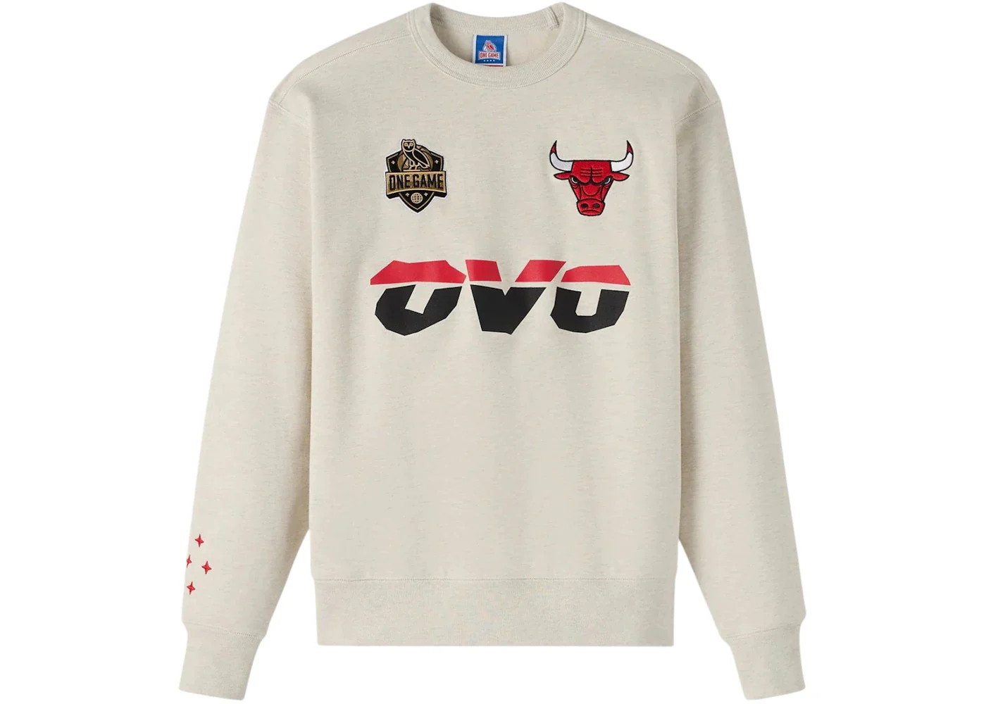 OVO NBA Chicago Bulls Crewneck Pearl Grey