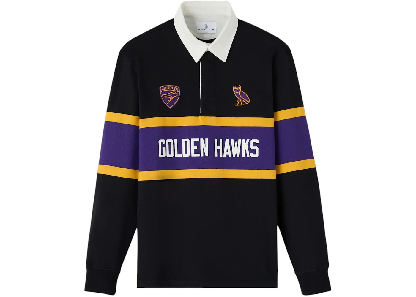 OVO x Wilfrid Laurier University Golden Hawks Rugby Polo Black