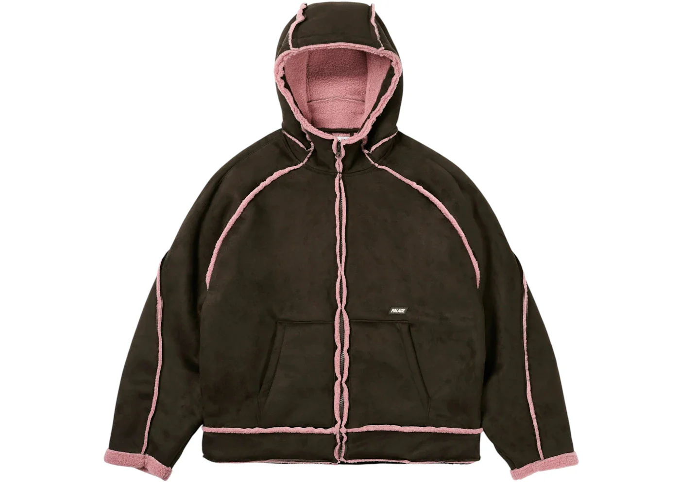 Palace Sherpa Faux Suede Hooded Jacket Fox