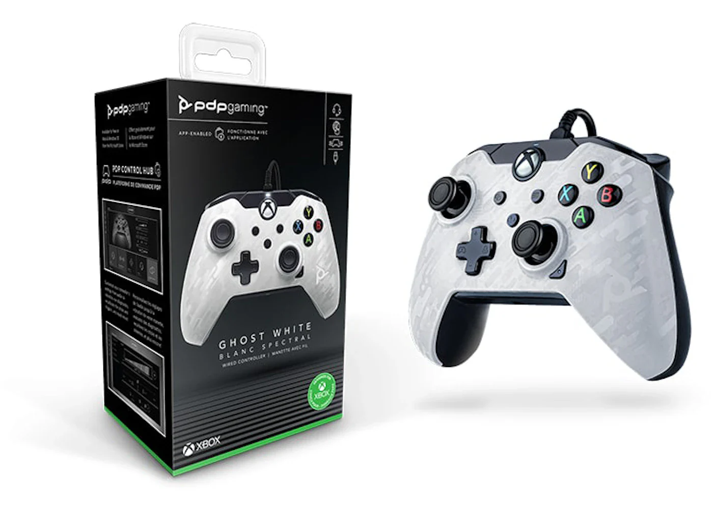 PDP Xbox Gaming Wired Controller 049-012-NA-CMWH Ghost White