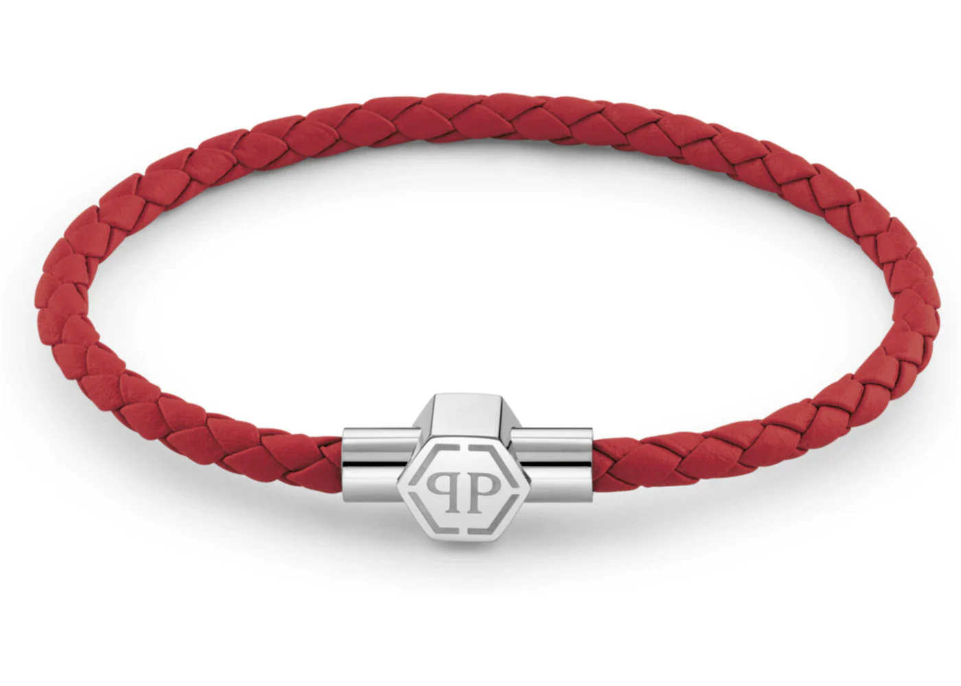 Philipp Plein Plein Tag Calf Leather Bracelet Stainless Steel