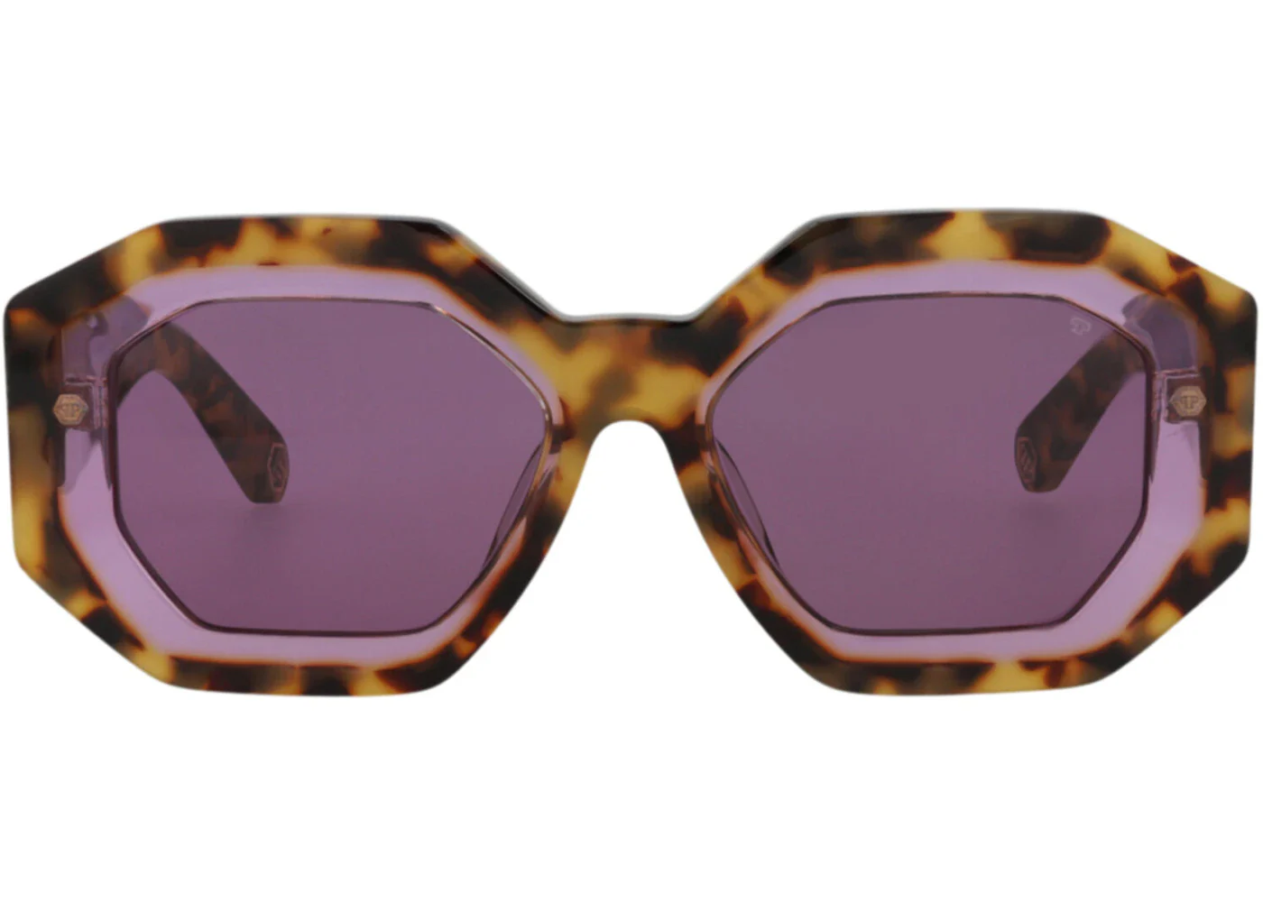 Philipp Plein Square-Frame Acetate Sunglasses Havana Havana Violet (SPP098M-53-0778)