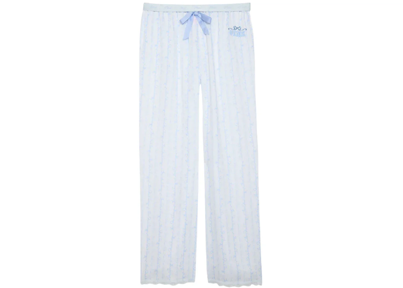 PINK x LoveShackFancy Silky Sleep Pants Logo Mania Blue