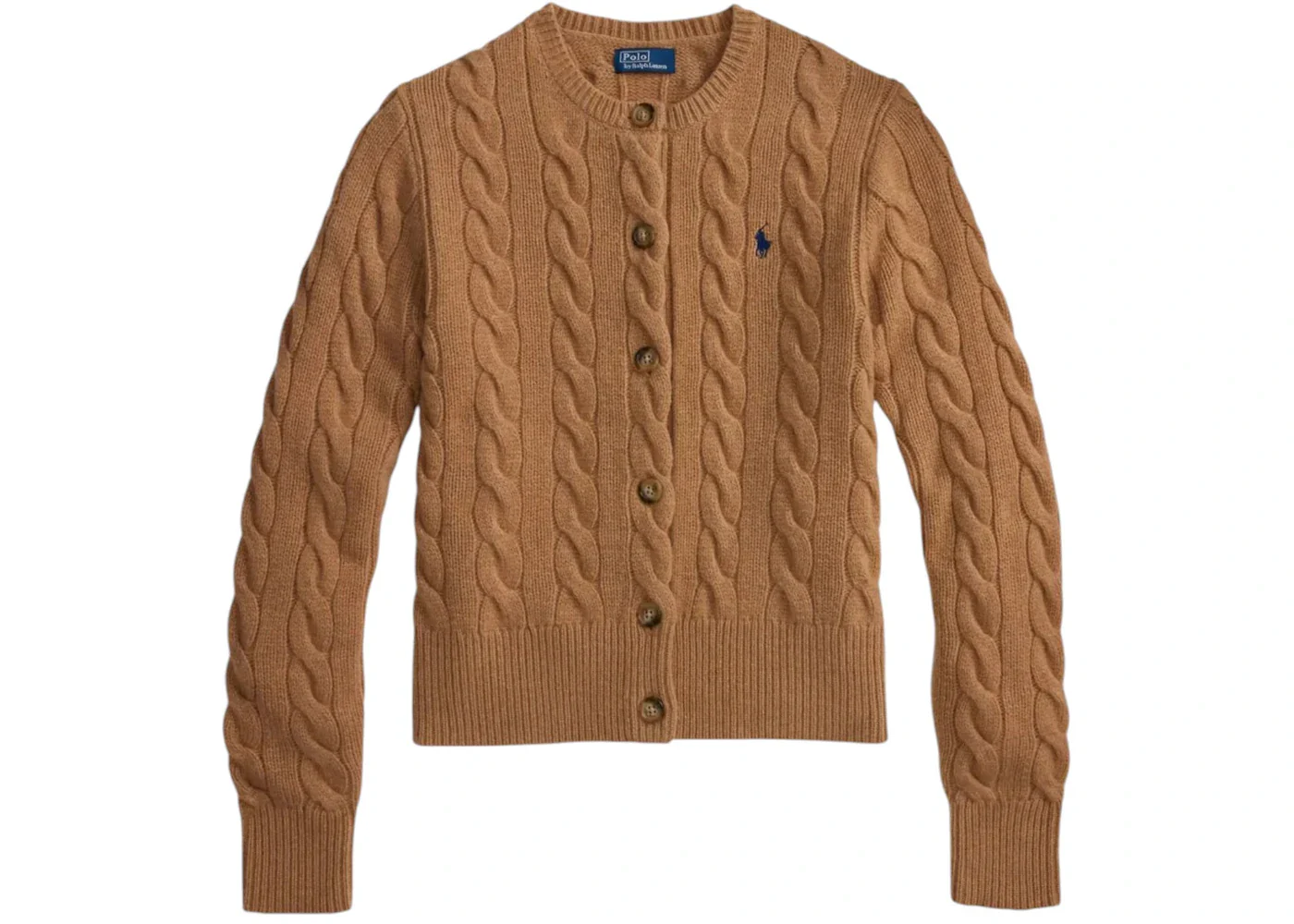 Polo Ralph Lauren Women's Sweater Cardigan Collection Camel Melange