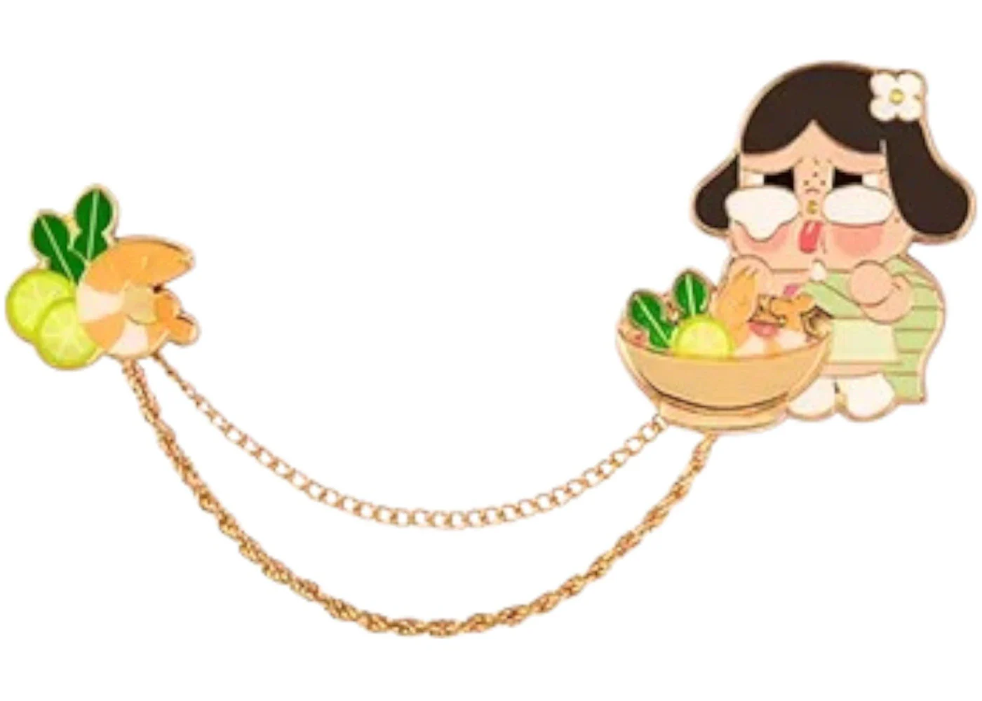 Pop Mart Crybaby Hello Thailand Series Enjoying Tom Yum Soup Badge