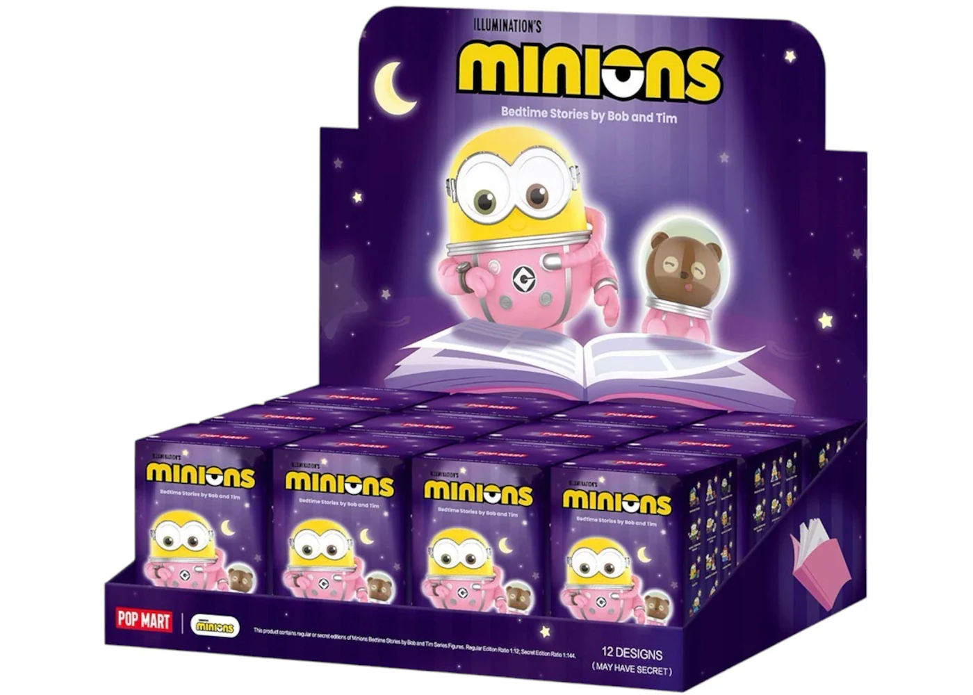 Pop Mart Minions Bedtime Stories by Bob and Tim Series Figures Sealed Case (9 Blind Box)