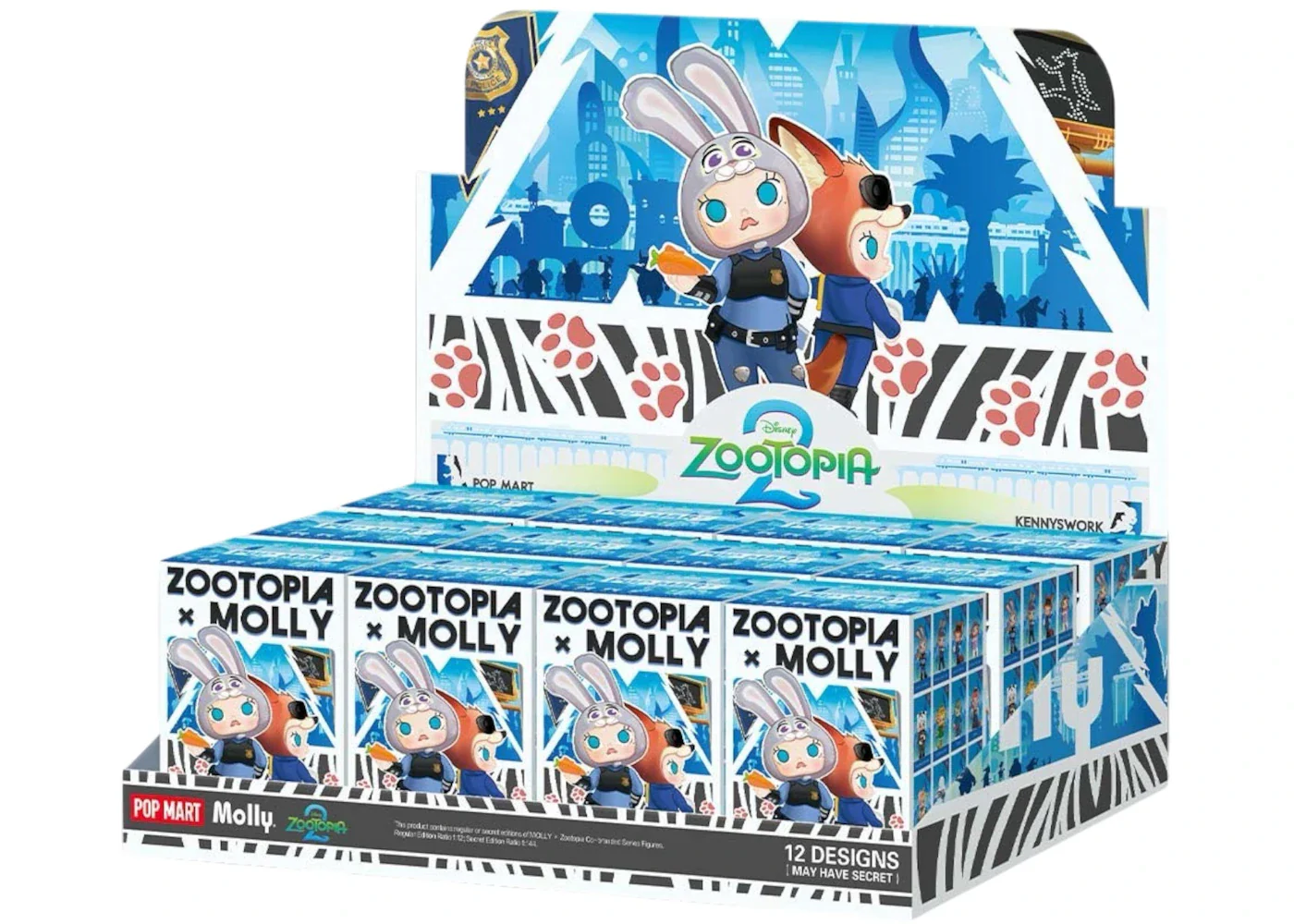 Pop Mart MOLLY x Zootopia Co-branded Series Figures Sealed Case (12 Blind Boxes)