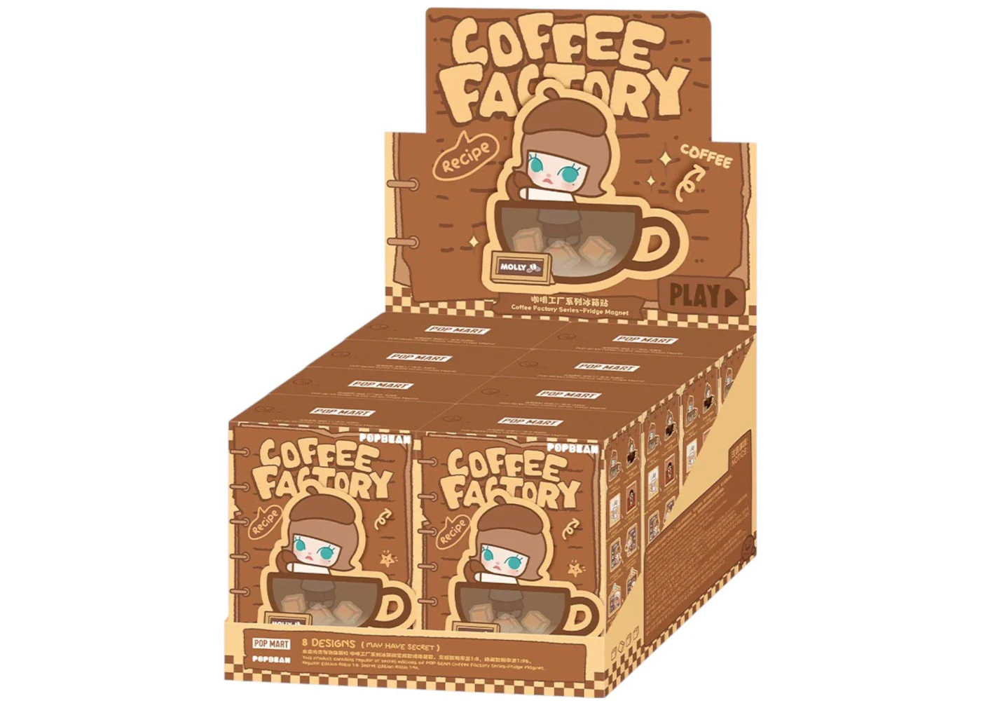 Pop Mart POP BEAN Coffee Factory Series Fridge Magnet Sealed Case (8 Blind Boxes)