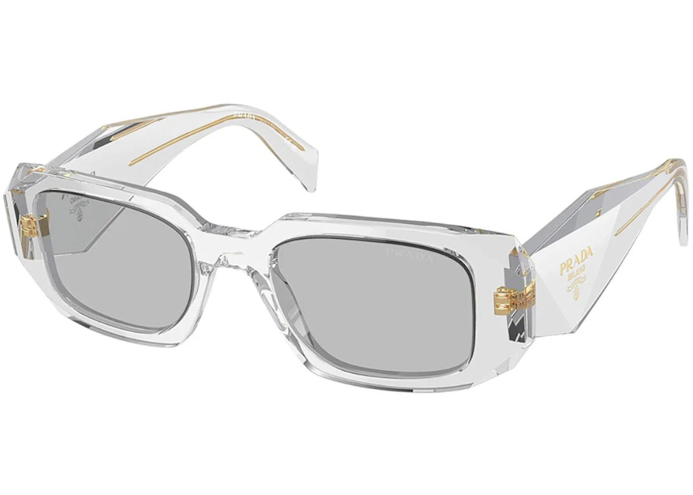 Prada Rectangle Sunglasses Transparent Grey (PR_17WSF_12R30B_51mm)