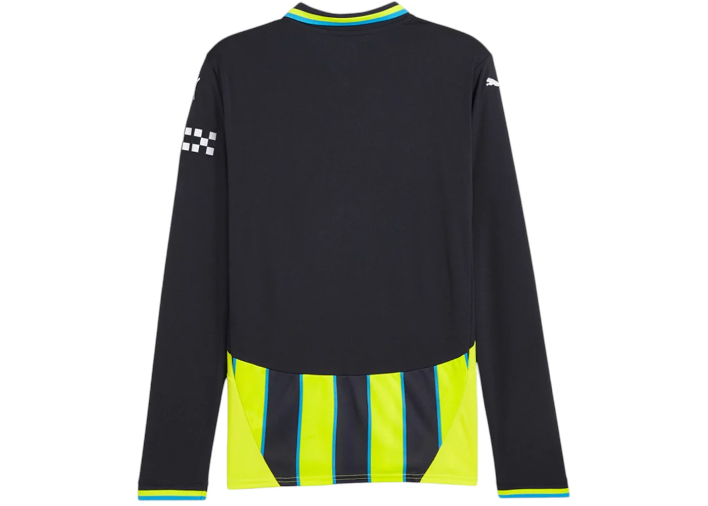 Puma Mcfc Collared Long Sleeve Away Soccer Replica Jersey New Navy/Yellow Glow