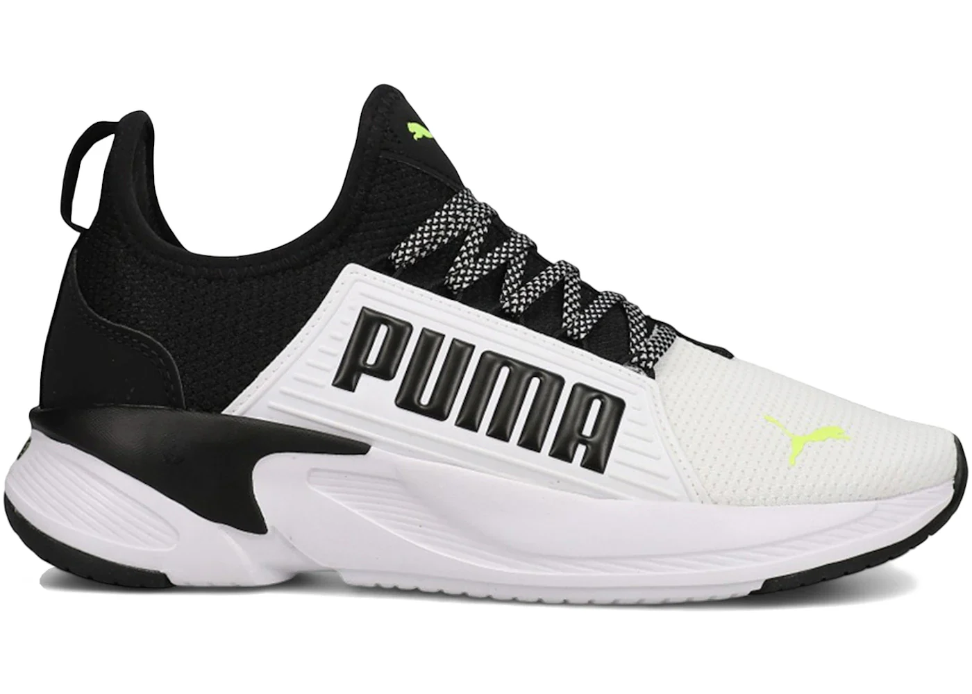 Puma Softride Premier White Black Yellow Alert