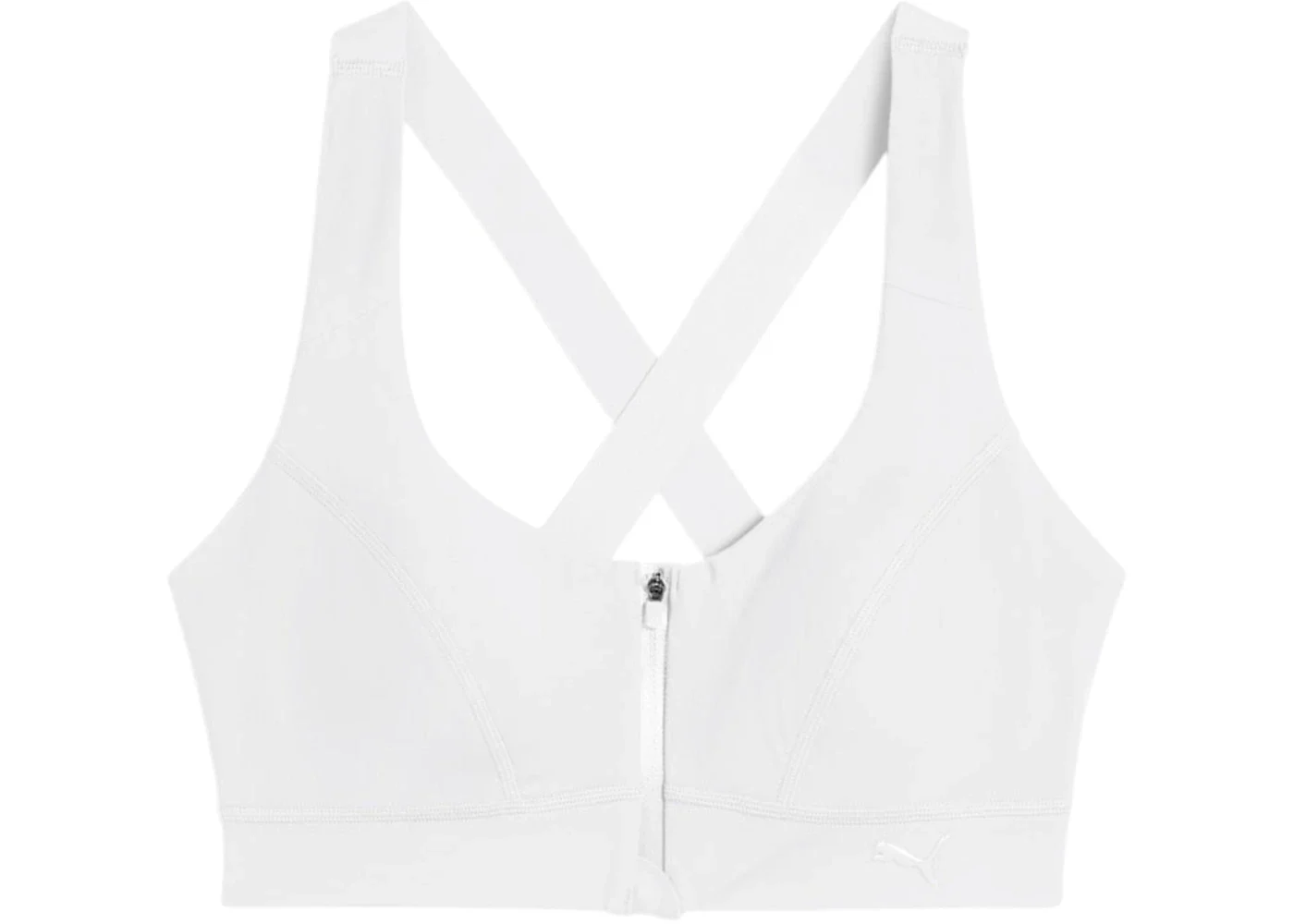 Puma Women's High Impact Front Zip Bra White