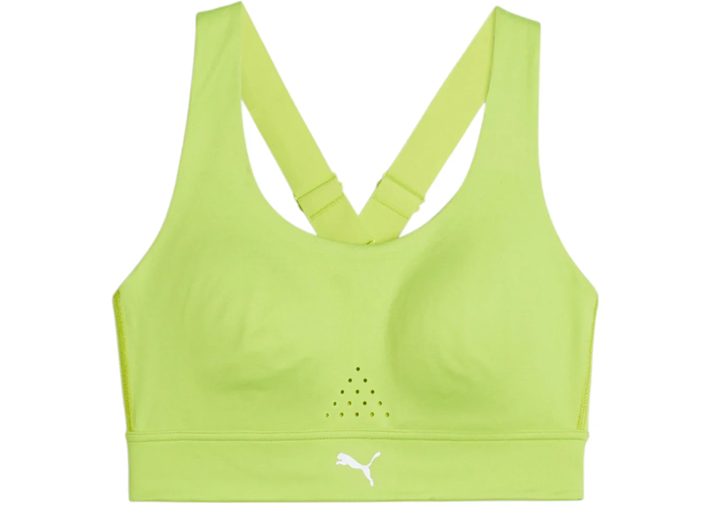 Puma Women's Power Breathe Run Sports Bra Lime Pow