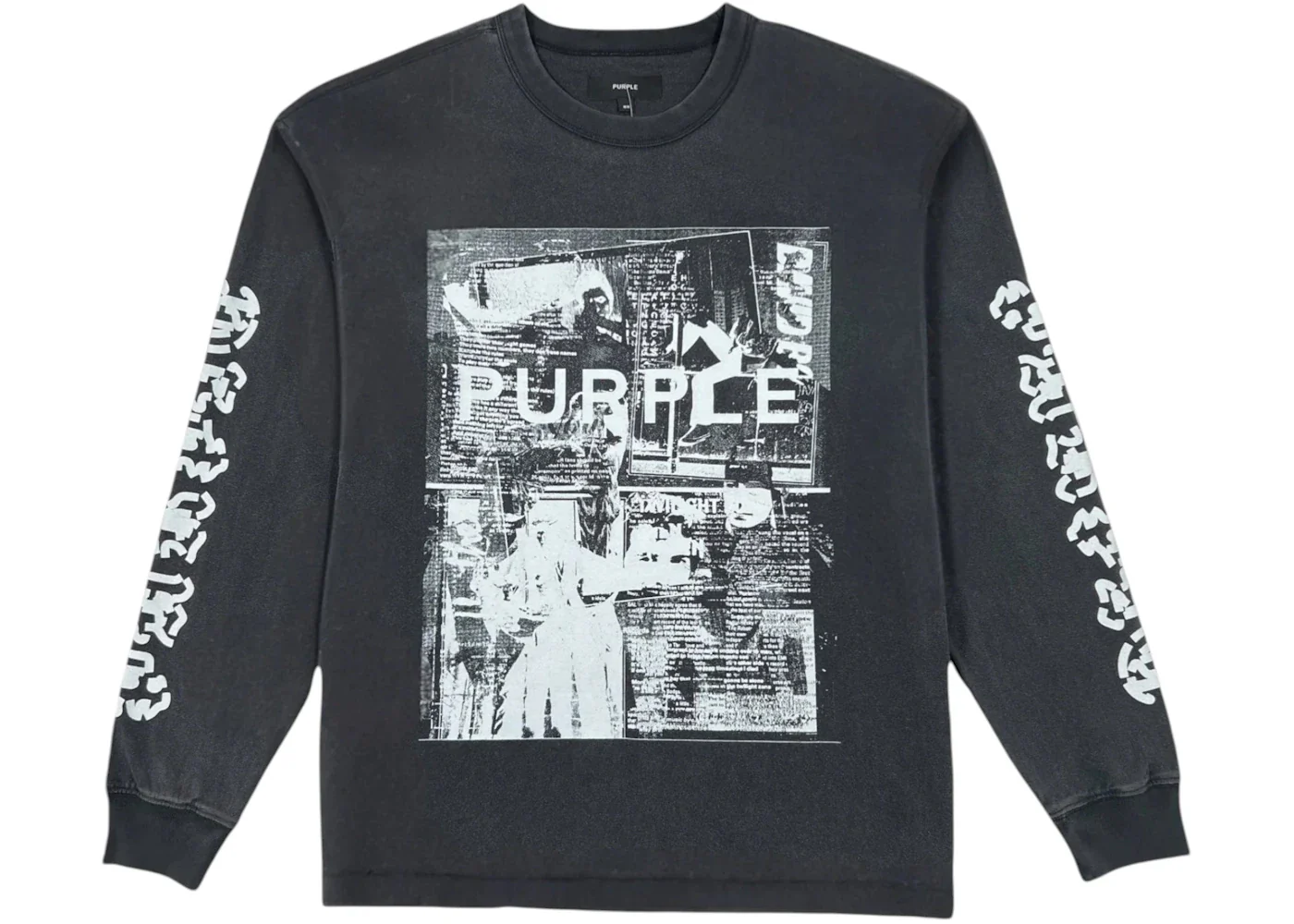 Purple Brand P204-TBBD425 Textured Jersey L/S Tee Black