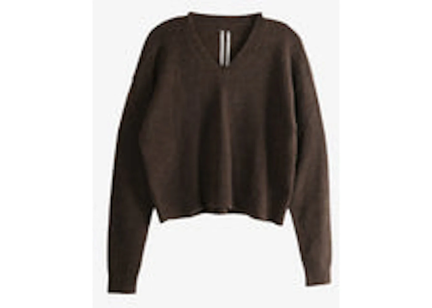 Rick Owens Maglia Tommy V Neck Knit Brown