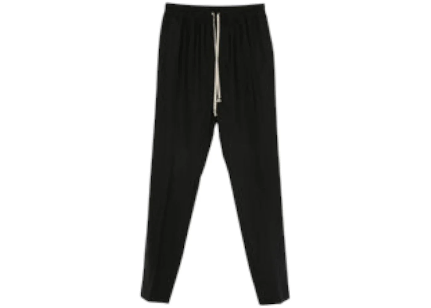 Rick Owens Wool Drawstring Slim Long Pants Black