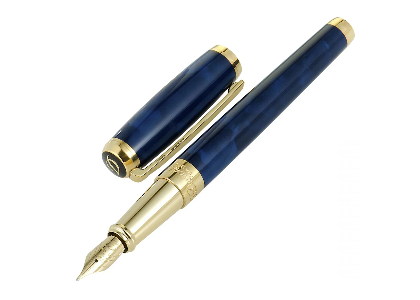 S.T Dupont Line D Atelier Blue Lacquer 5.9in Fountain Medium 410698