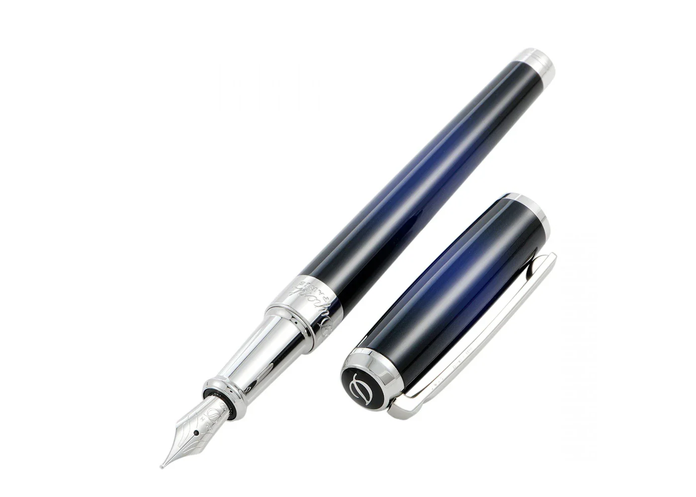 S.T Dupont Line D Atelier Blue Lacquer Fountain Medium 410714