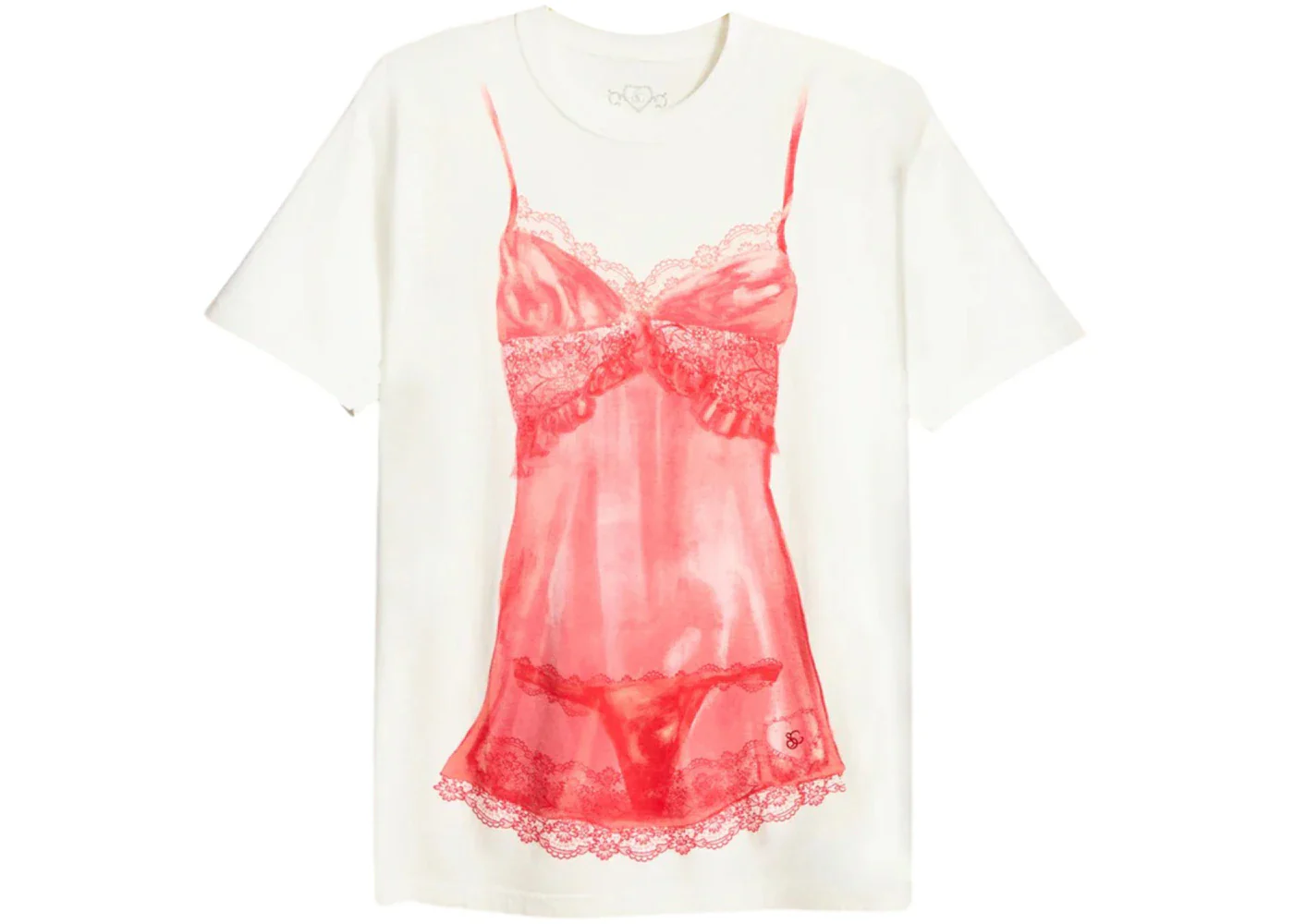 Sabrina Carpenter Red Lingerie Tee White