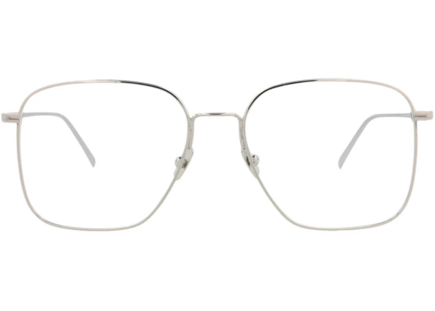 Saint Laurent Square-Frame Metal Optical Frames Silver Silver Transparent (SL491-30011857-005)