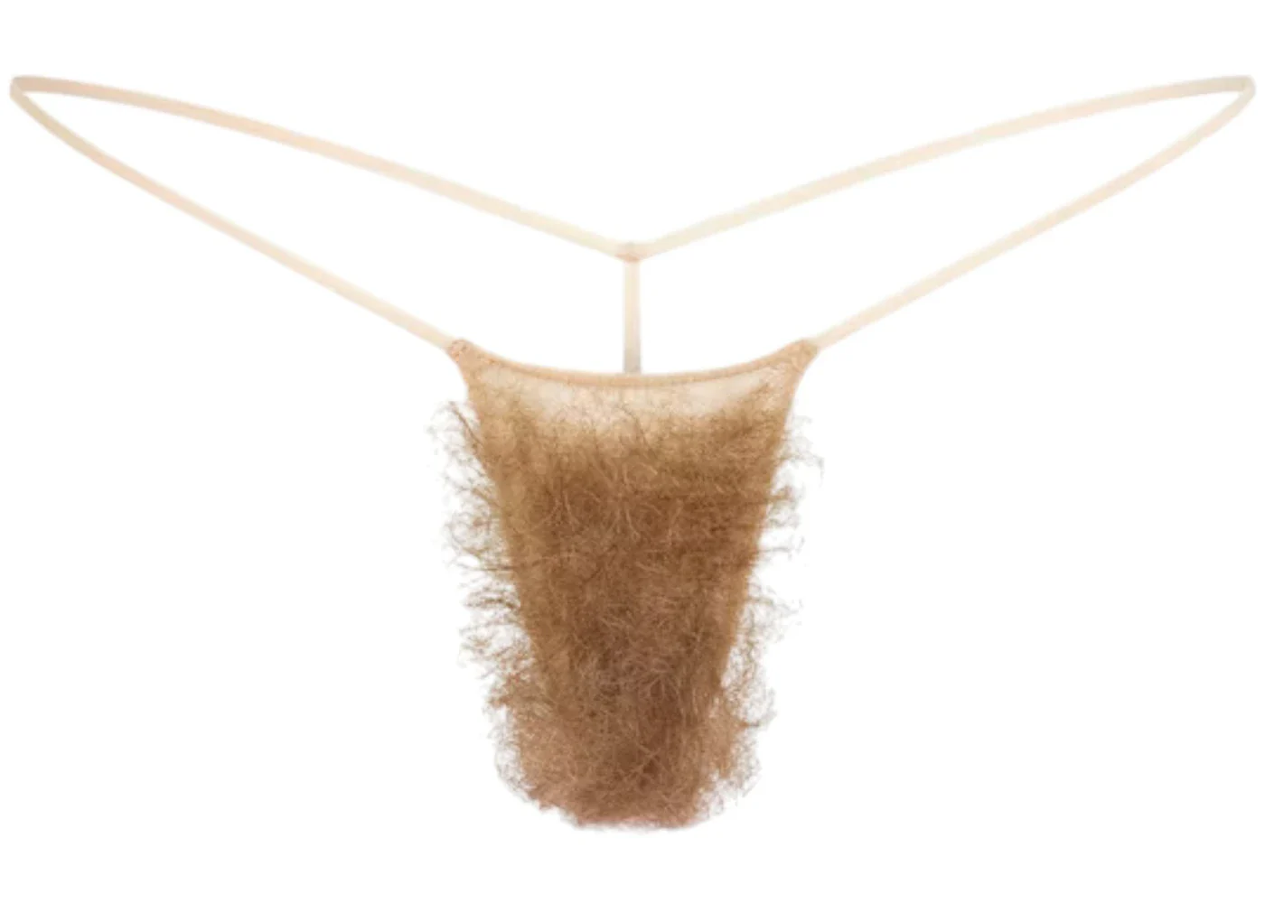 SKIMS Faux Hair Micro String Thong Clay Brown Curly