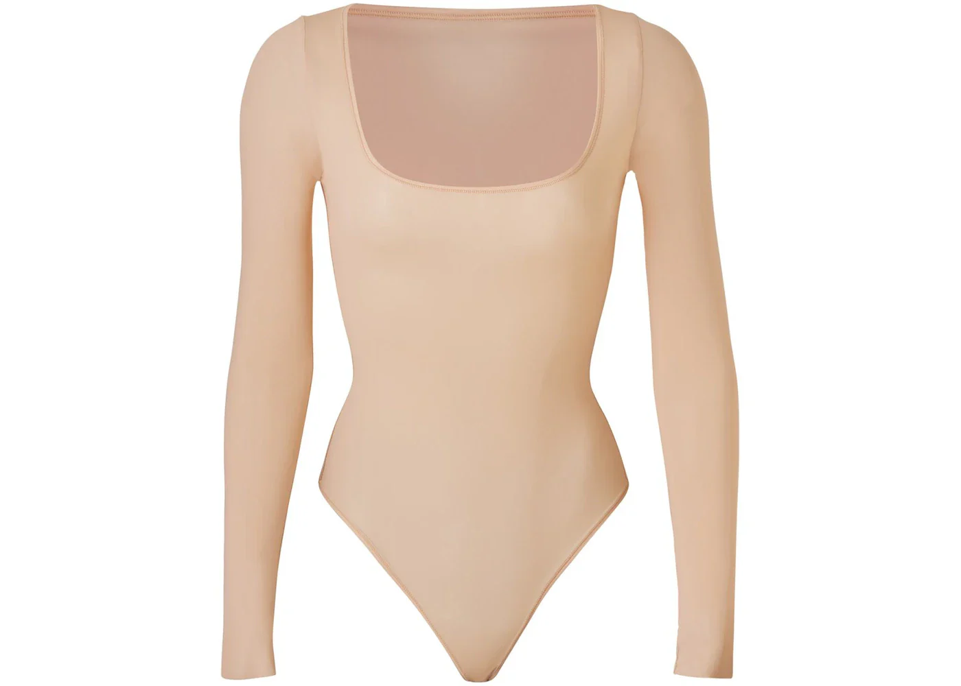 SKIMS Jelly Sheer Long Sleeve Bodysuit Clay