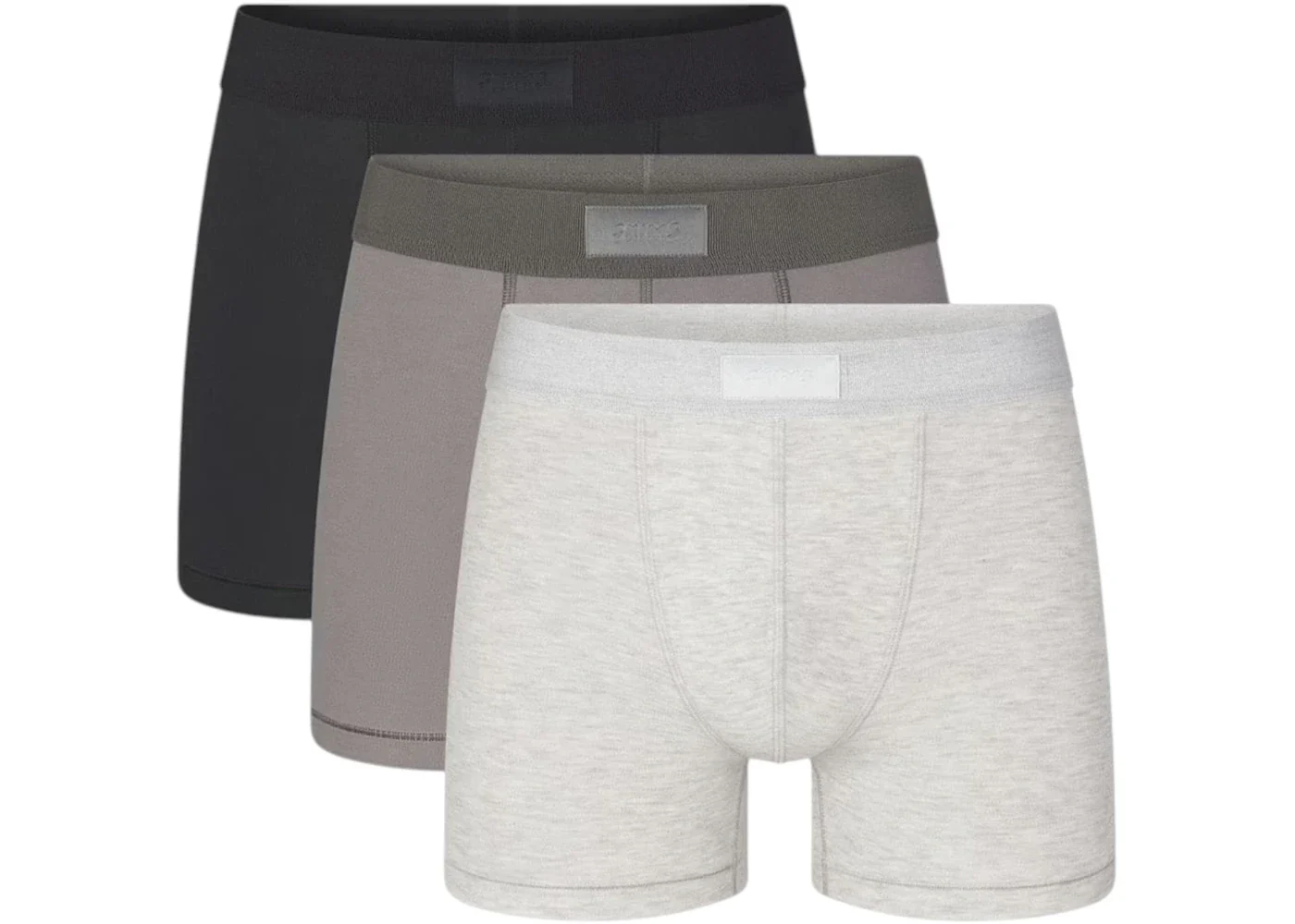SKIMS Men's 3" Cotton Boxer Brief (3 Pack) Heather Multicolor