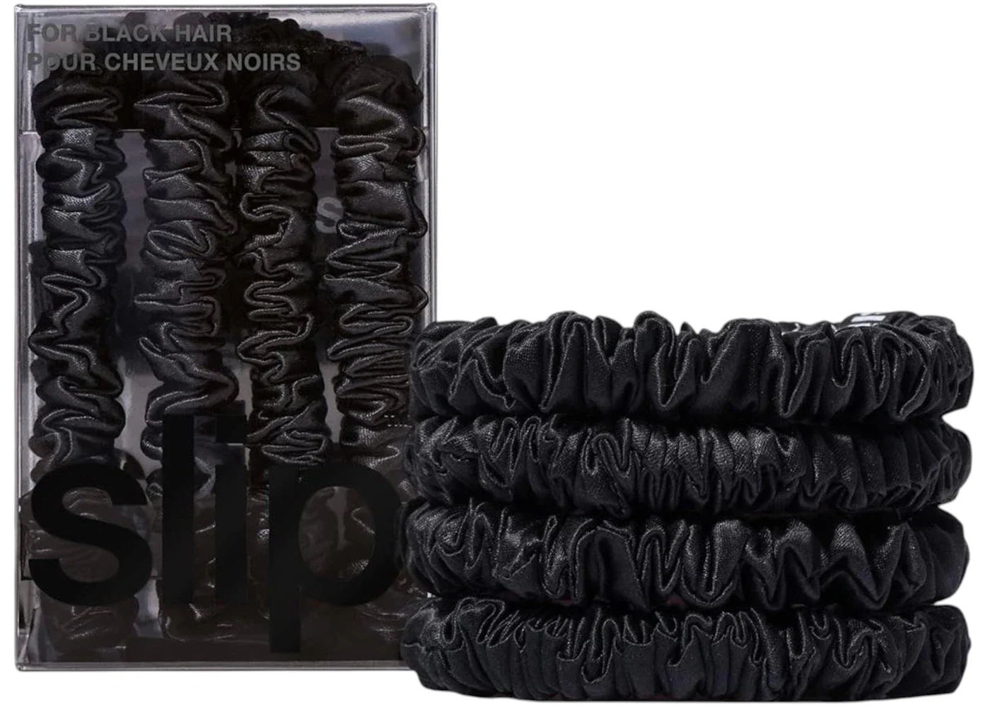 Slip Skinny Elastic Scrunchies Set (Set Of 4) Black
