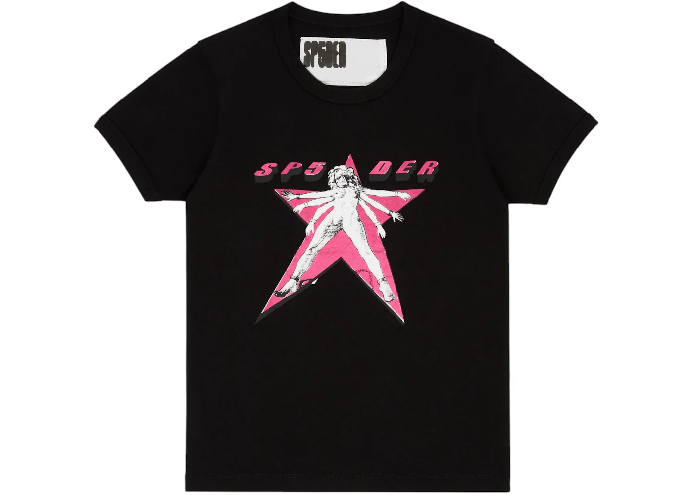 Sp5der Star Girl Baby Tee Black