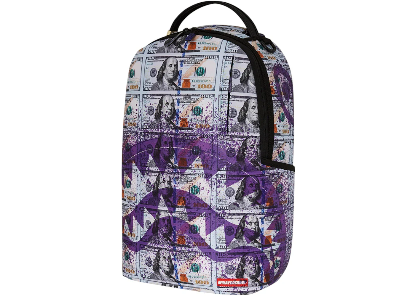 Sprayground Money Splat Backpack Backpack Purple White
