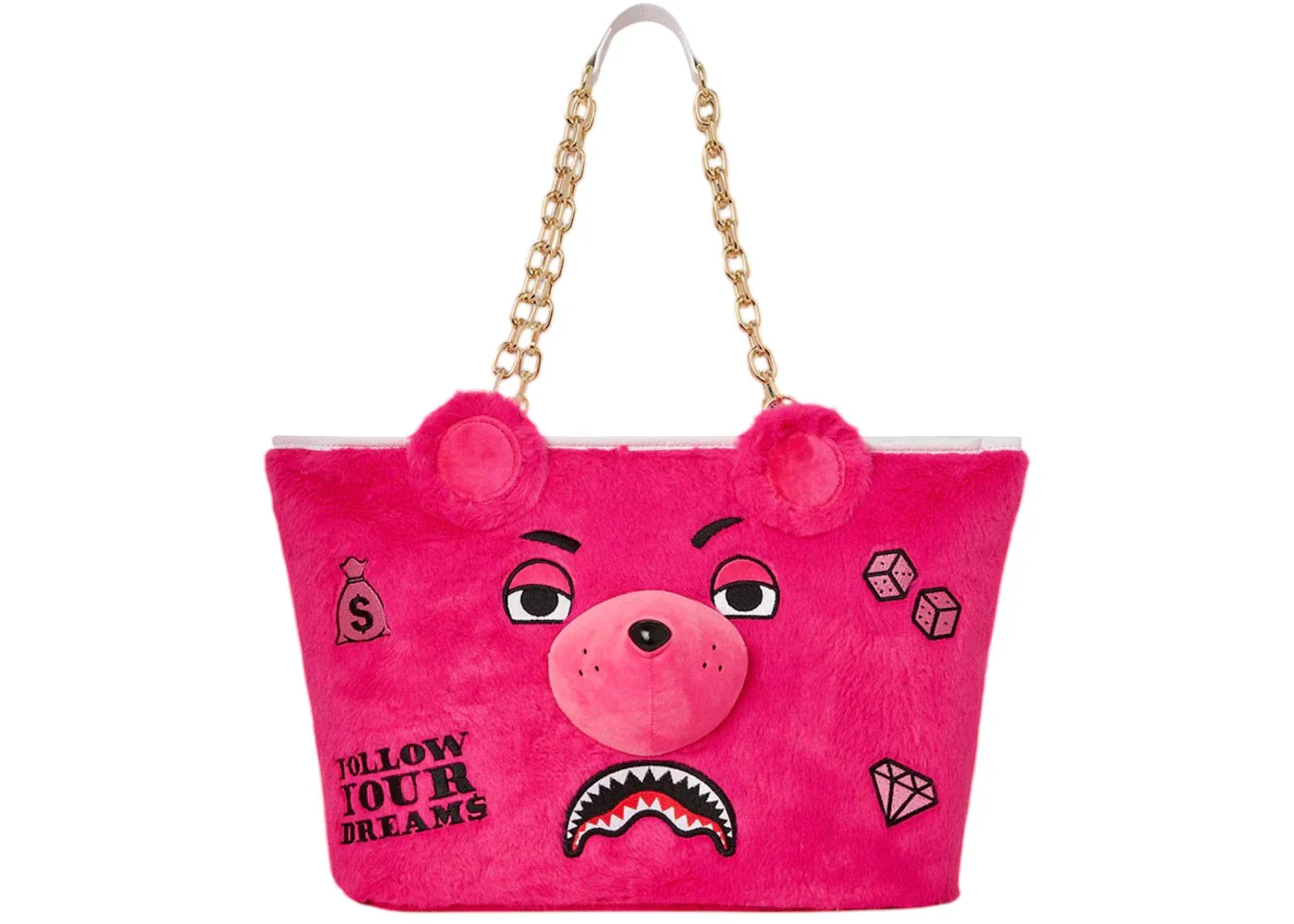 Sprayground Plush Moneybear Tote Pink