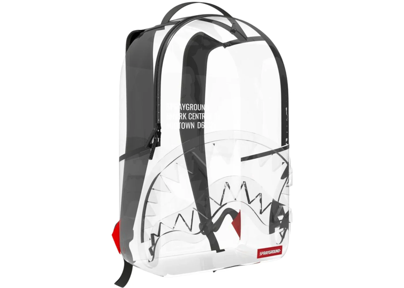Sprayground Shark Central Clear DLX Backpack White
