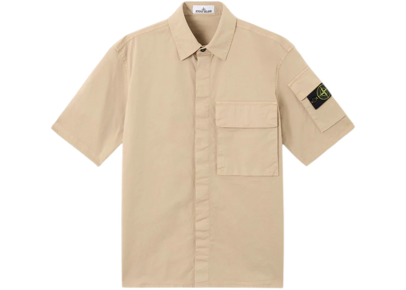 Stone Island 1100007 Supima Cotton Twill Stretch-TC Shirt Desert