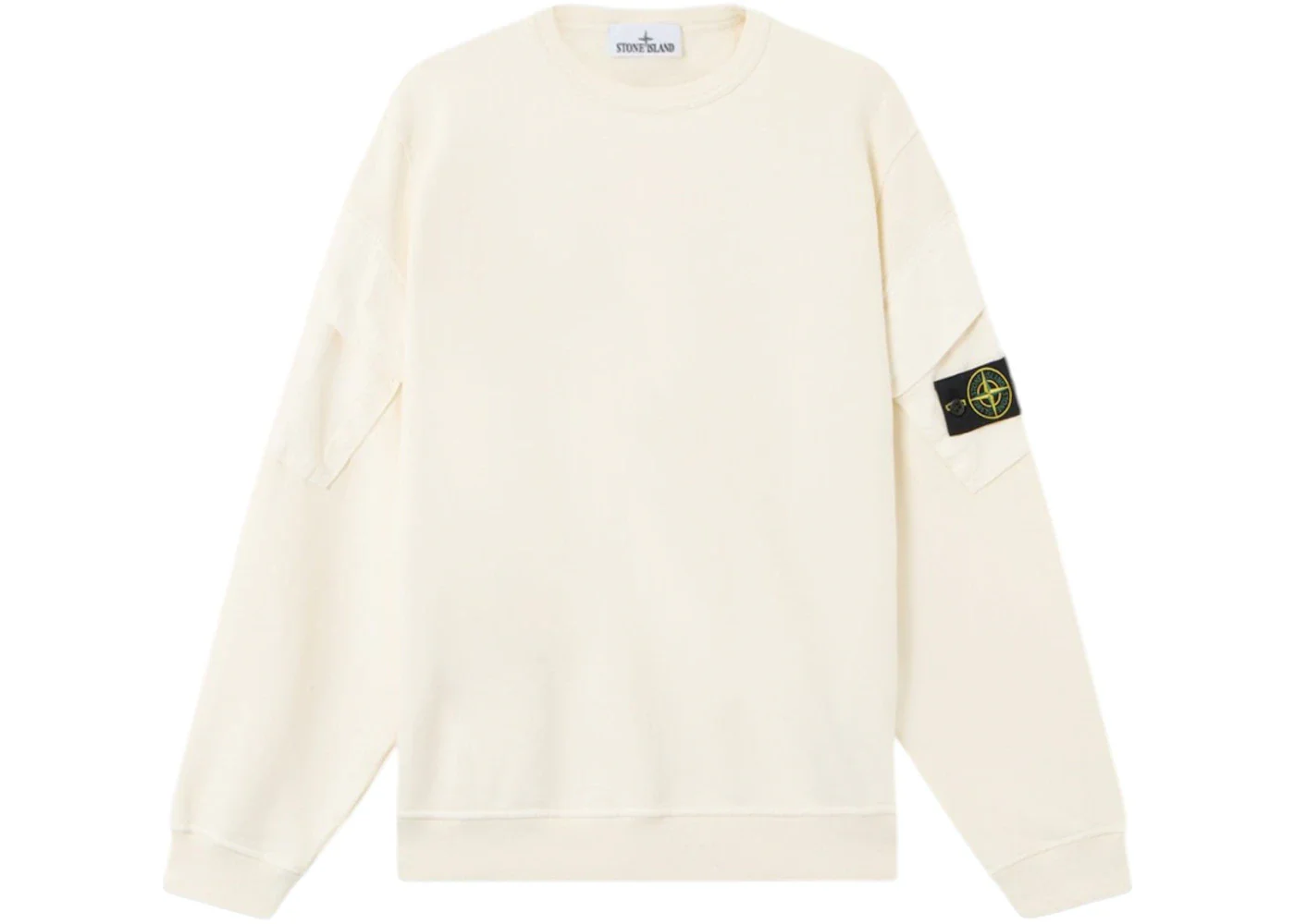 Stone Island 6100008 Brushed Organic Cotton Fleece Sweatshirt Ivory