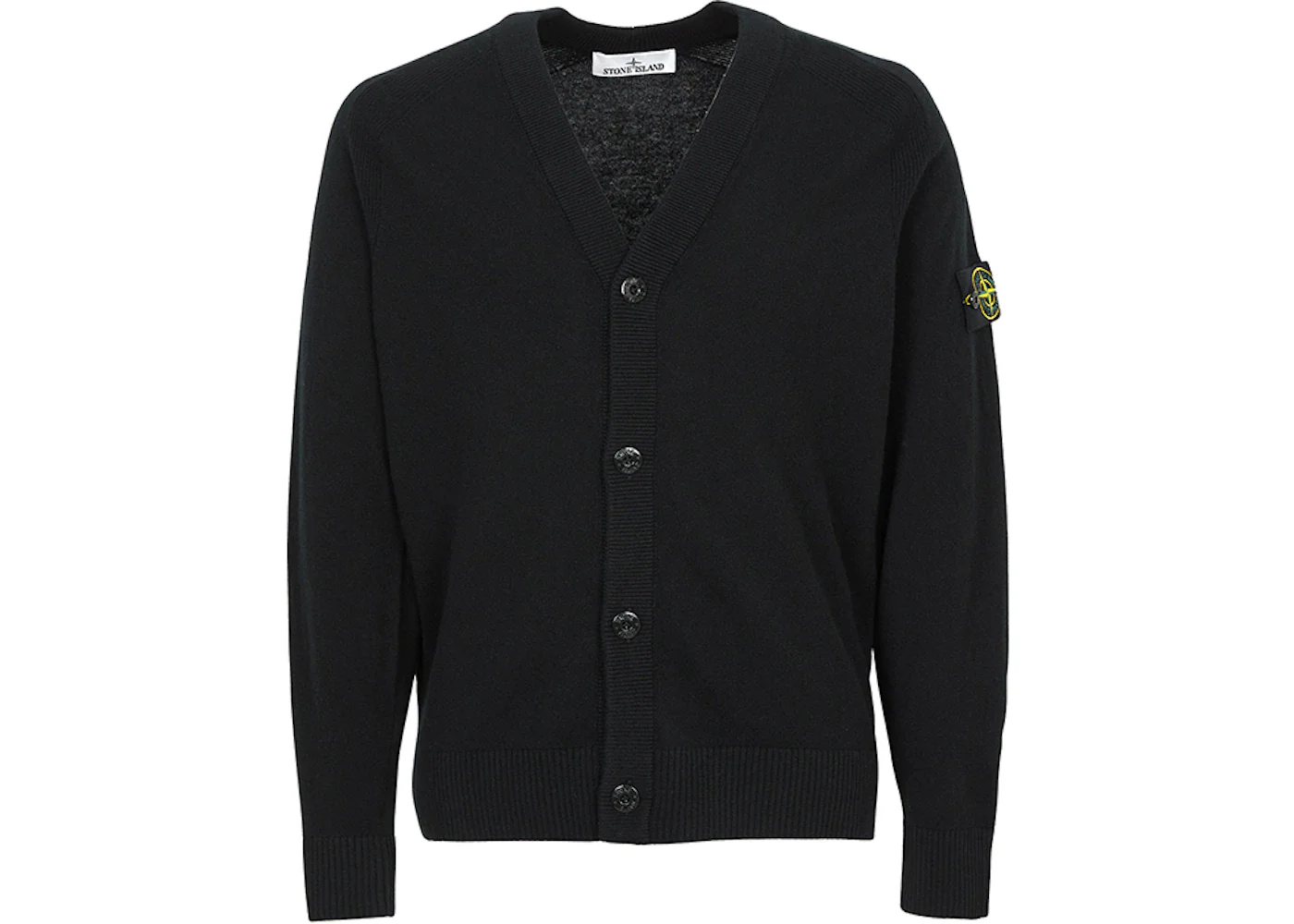 Stone Island Logo Cardigan Black