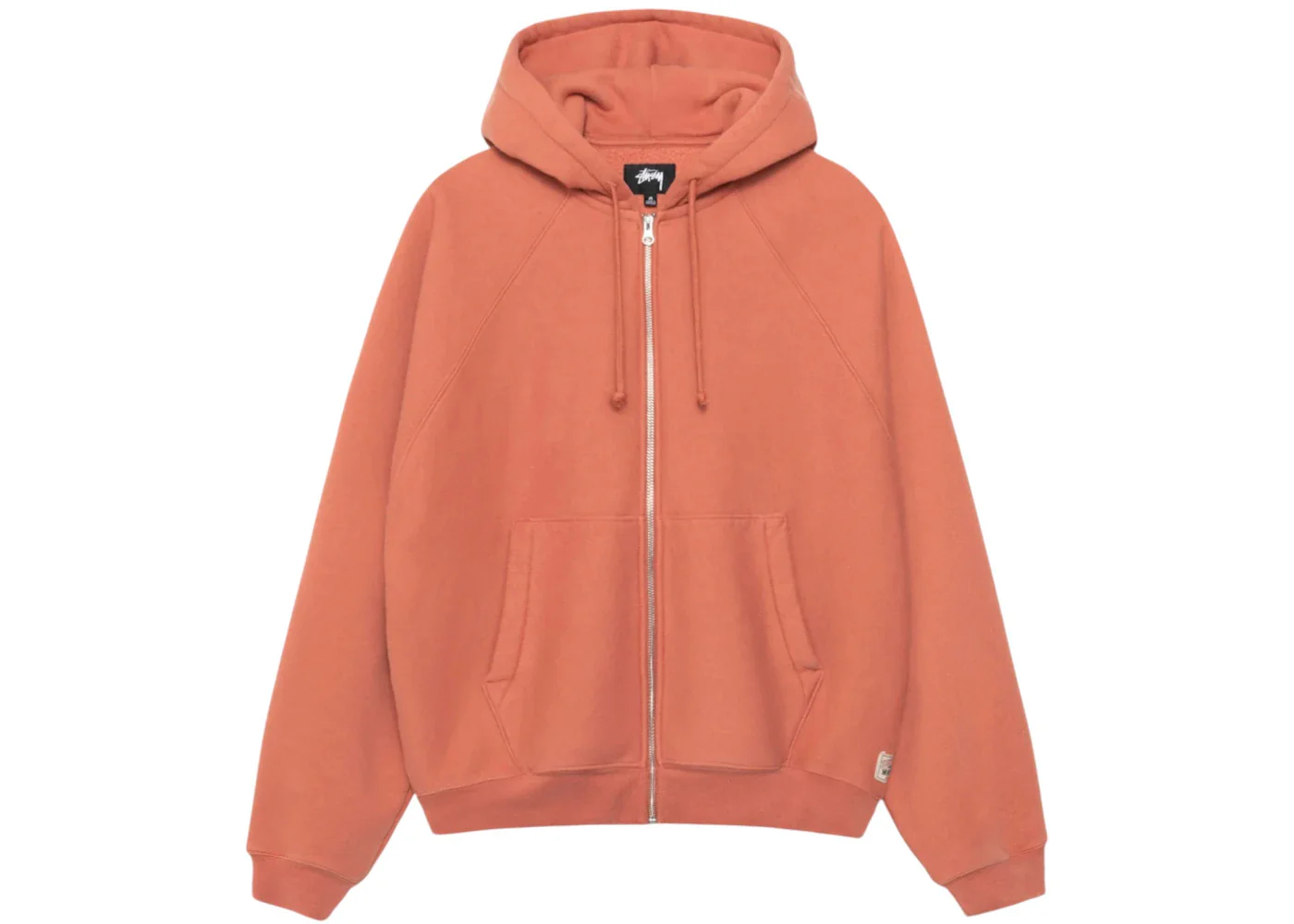 Stussy Fleece Raglan Zip Hoodie Brick