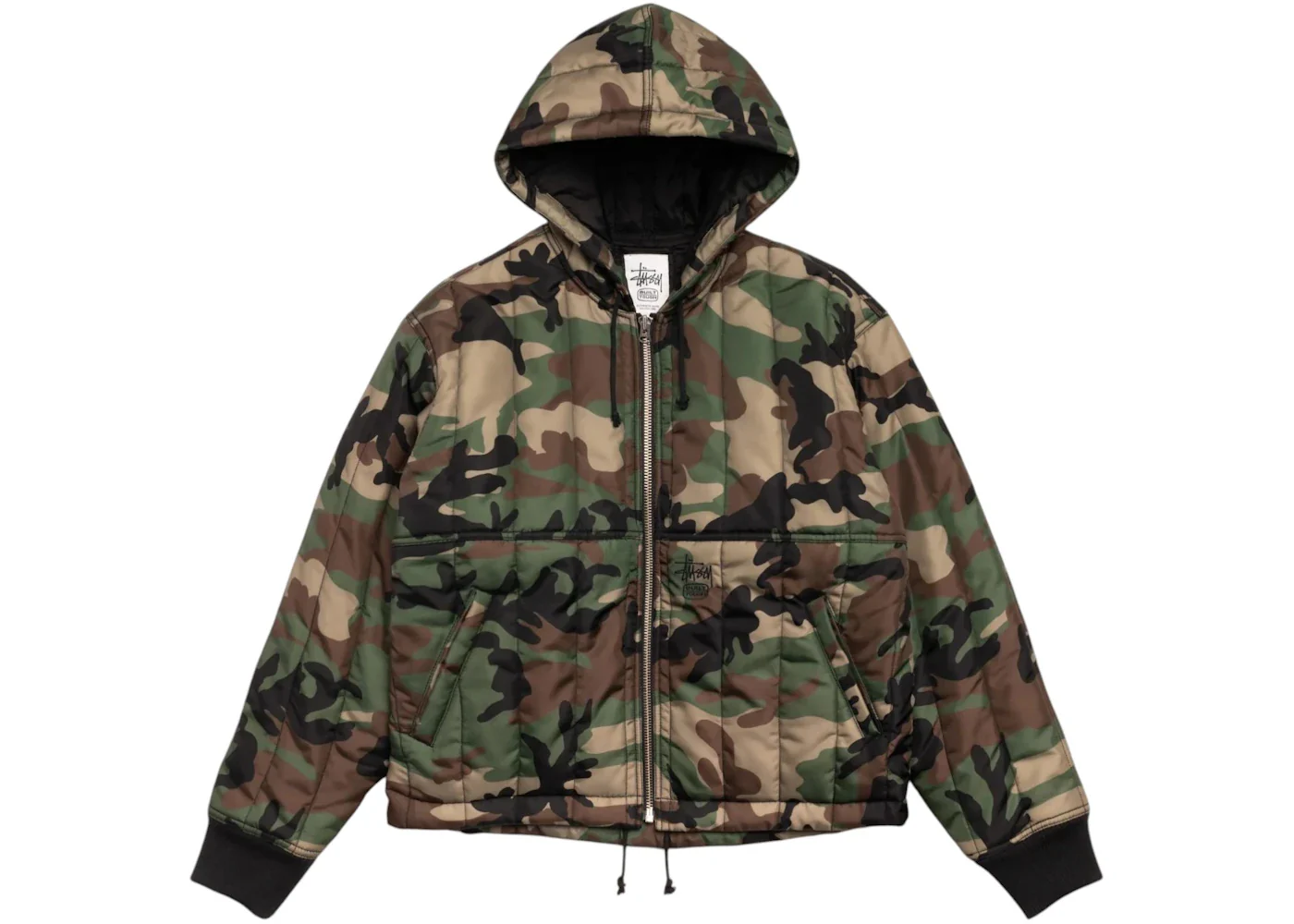 Stussy Quilted Nylon Work Jacket Woodland Camo