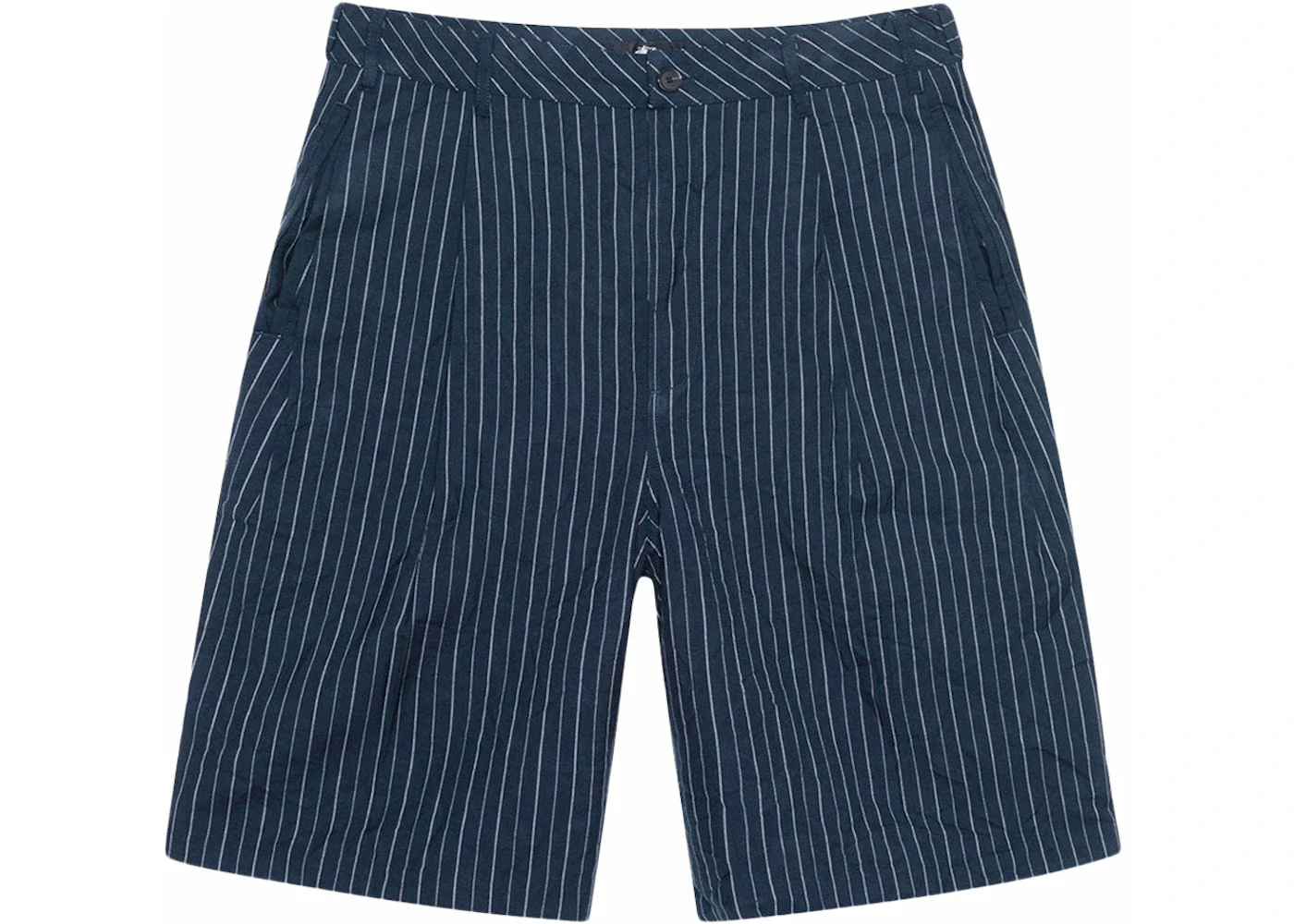 Stussy Wrinkled Stripe Volume Pleated Short Navy