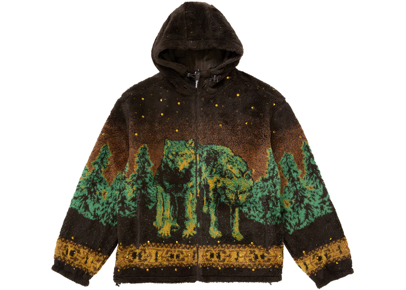Supreme b.b. Simon Reversible Hooded Fleece Jacket Brown