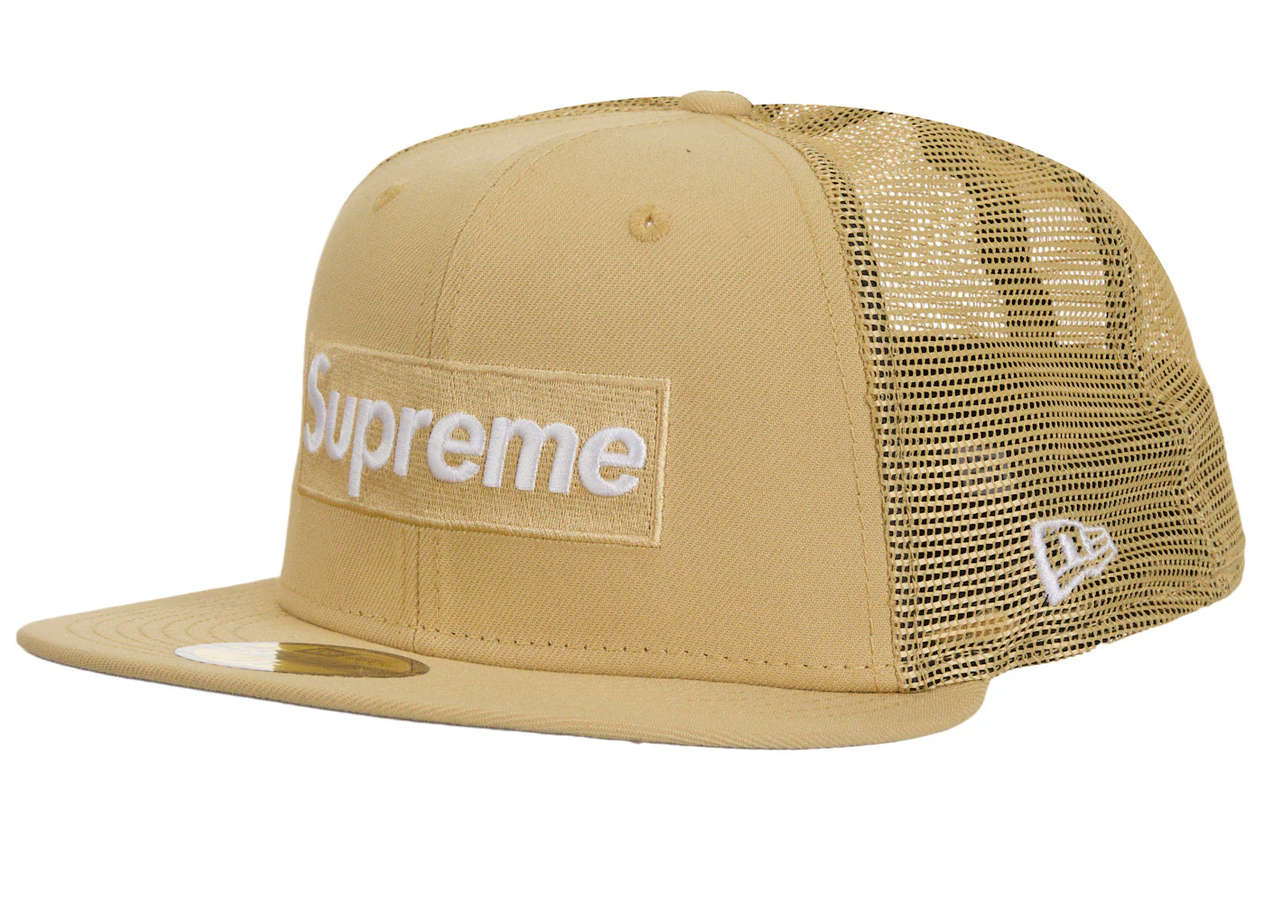 Supreme Box Logo Mesh Back New Era Cap SS24 Light Gold