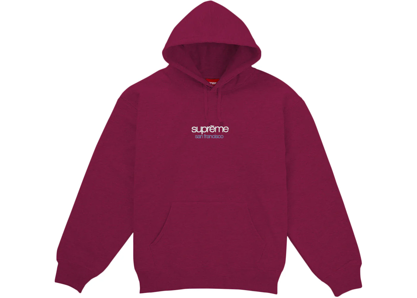 Supreme Classic Logo Shop Hooded Sweatshirt Red