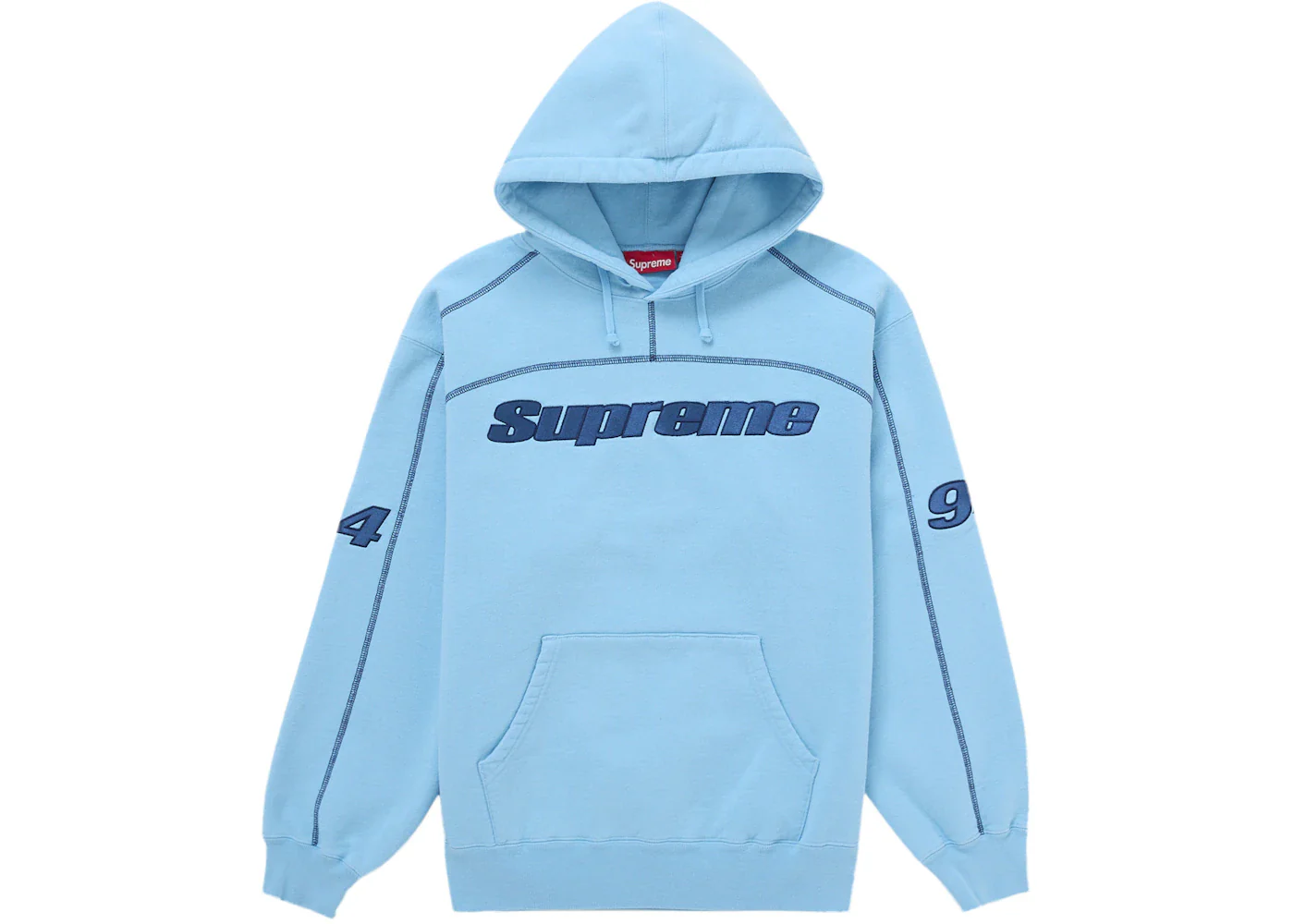 Supreme Overlock Hooded Sweatshirt Light Blue