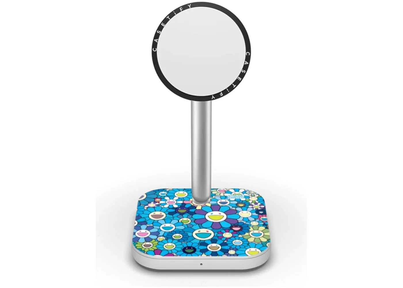 Takashi Murakami x CASETiFY: Flowers Bloom (Blue) Powerthru 2-In-1 Charging Stand White