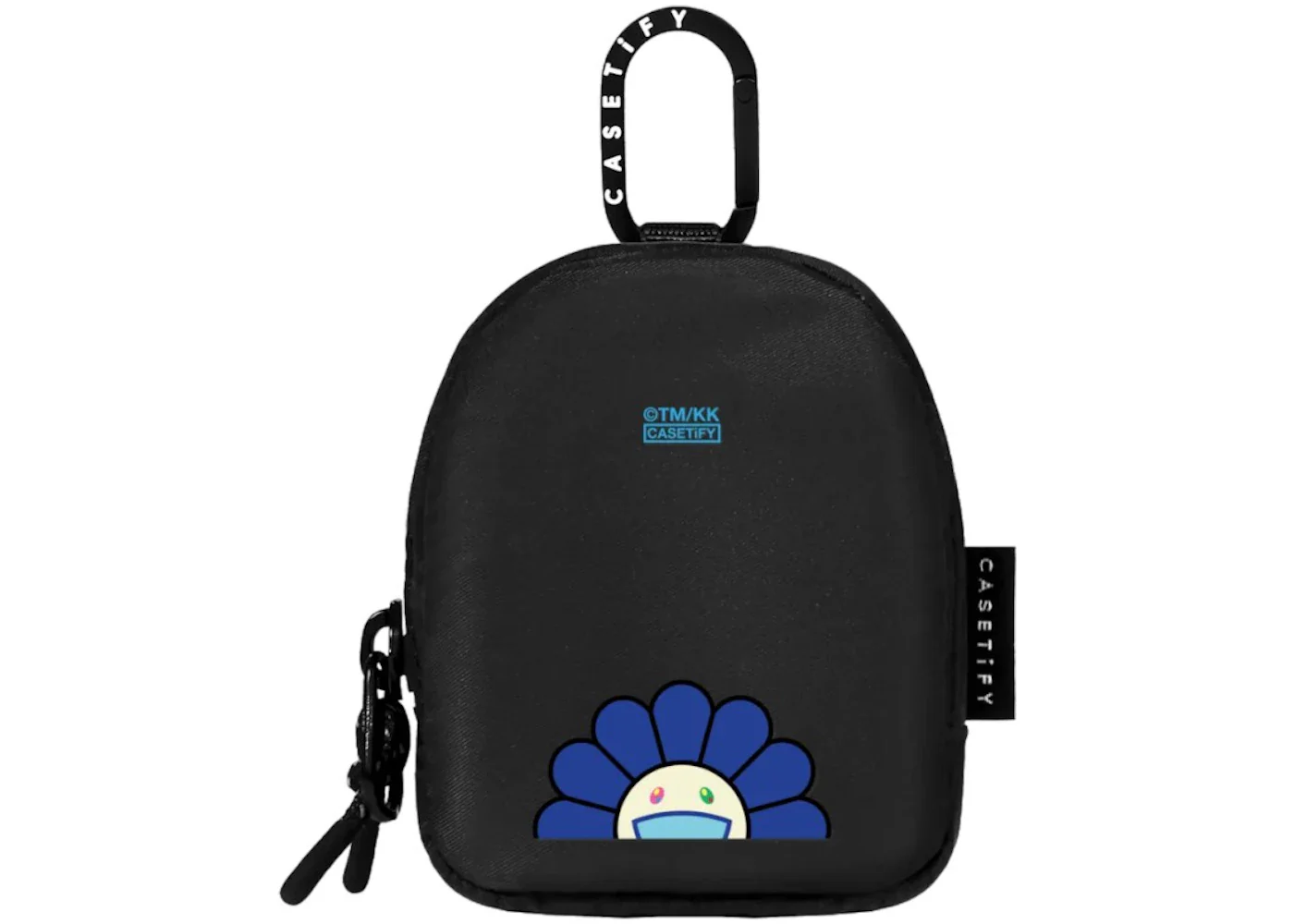 Takashi Murakami x CASETiFY: Flowers Bloom Smile (Blue) Earbuds Pouch Blue