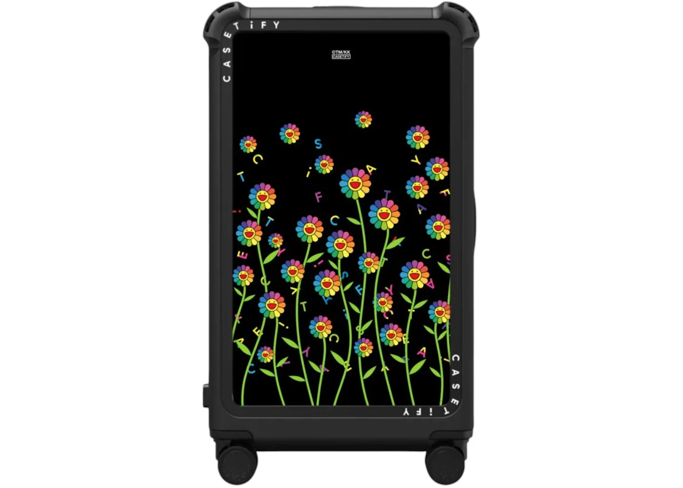 Takashi Murakami x CASETiFY Flowers Field (Rainbow) 29" Check-In Trunk Suitcase Matte Black