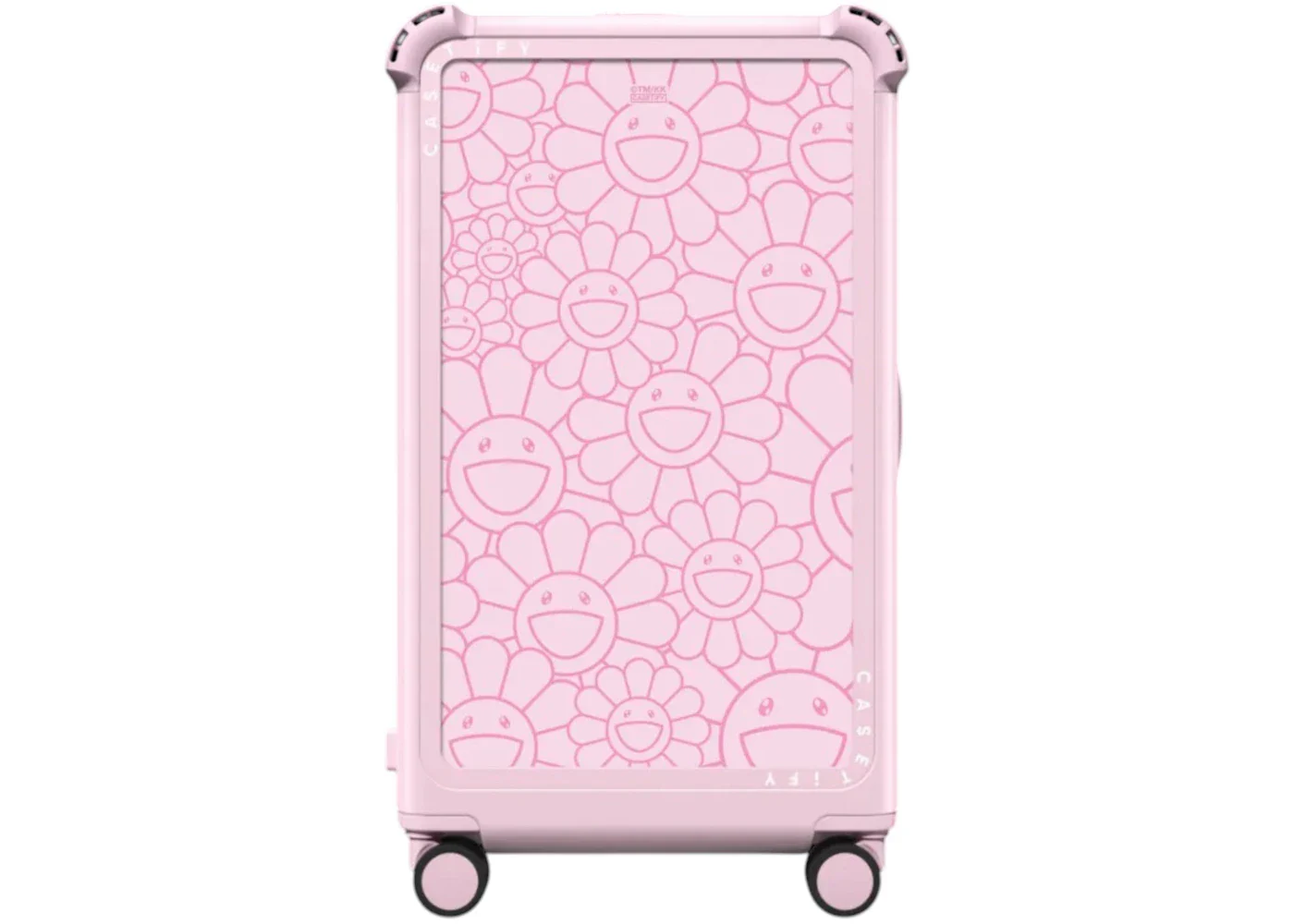 Takashi Murakami x CASETiFY Multi-Flowers 29" Check-In Trunk Suitcase Glossy Primrose Pink