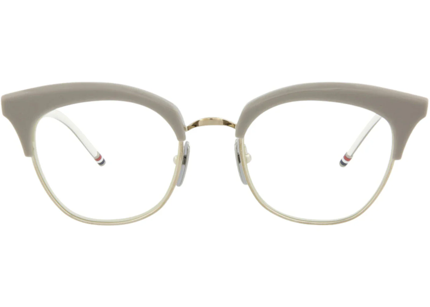 Thom Browne Cat Eye-Frame Acetate Optical Frames Grey White Back Silver (TB507-BGRYSLV-51)