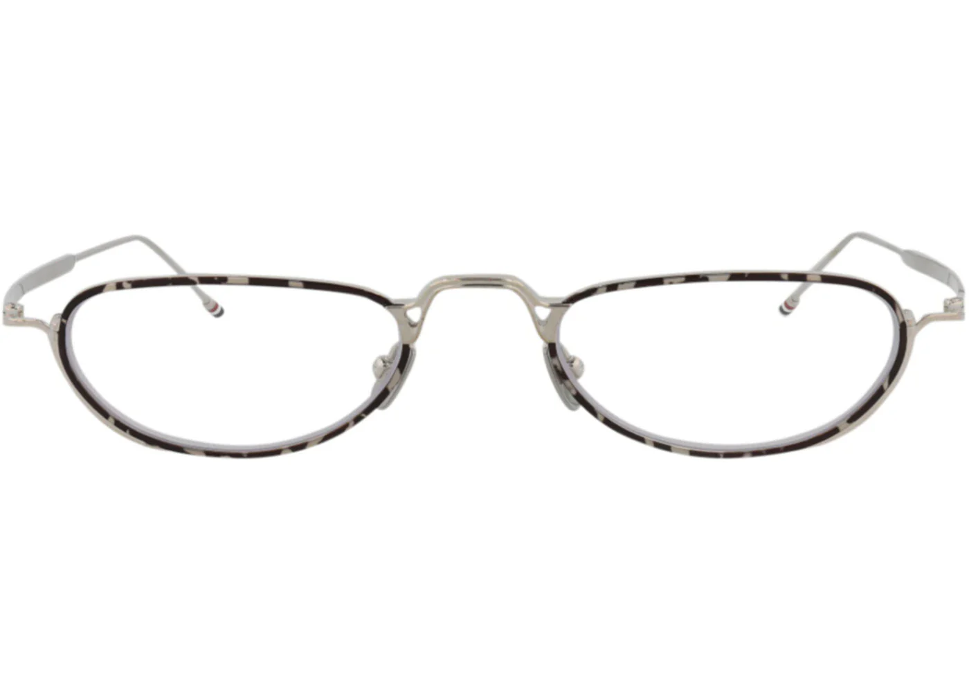 Thom Browne Round-Frame Metal Optical Frames Tortoise Silver Transparent (TBX913-50-02)
