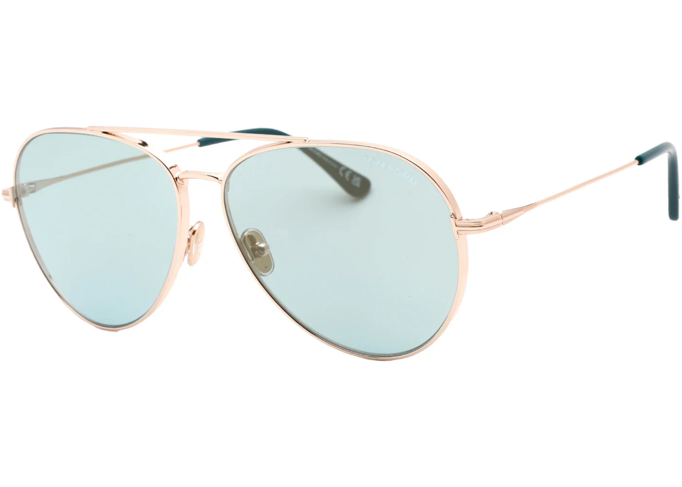 Tom Ford Dashel Aviator Sunglasses Rose Gold/Blue (FT0996-28X)